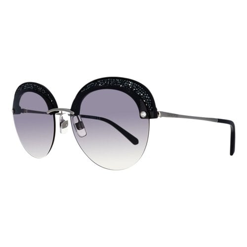 Pre-owned Swarovski Oversized Sunglasses In Black
