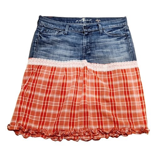 Pre-owned 7 For All Mankind Mid-length Skirt In Multicolour