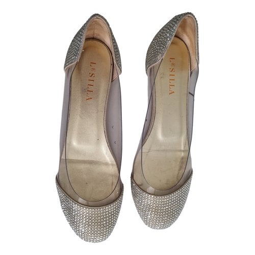 Pre-owned Le Silla Ballet Flats In Silver