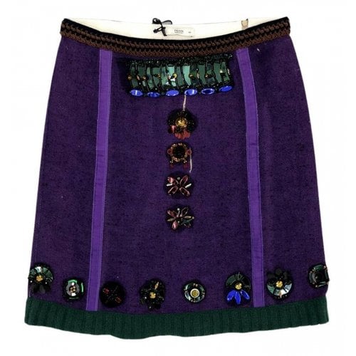 Pre-owned Prada Cashmere Mid-length Skirt In Purple