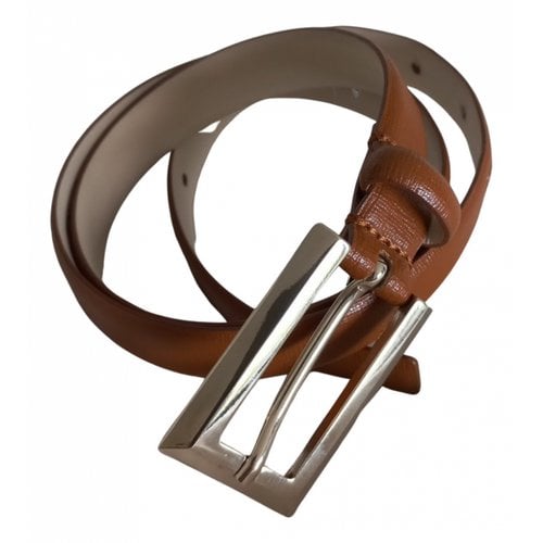 Pre-owned Armani Exchange Leather Belt In Camel