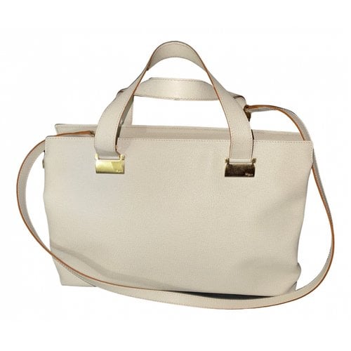 Pre-owned Ferragamo Leather Handbag In White