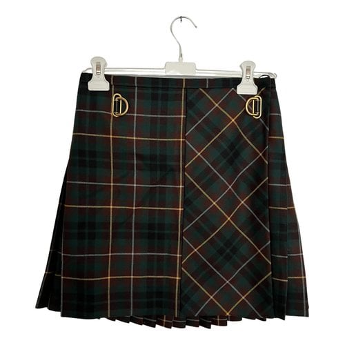 Pre-owned Burberry Wool Mid-length Skirt In Green