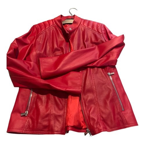 Pre-owned Baldinini Leather Jacket In Red