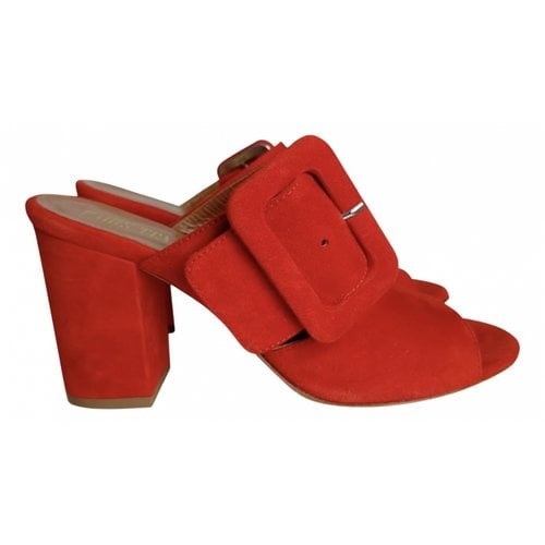 Pre-owned Paris Texas Mules In Red