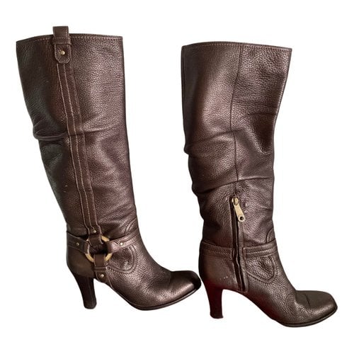Pre-owned Bally Leather Boots In Metallic