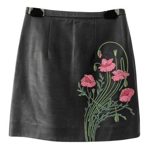 Pre-owned Christopher Kane Leather Mini Skirt In Black