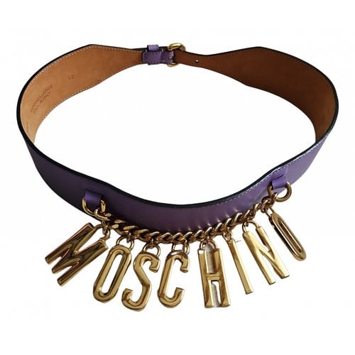 Pre-owned Moschino Leather Belt In Purple