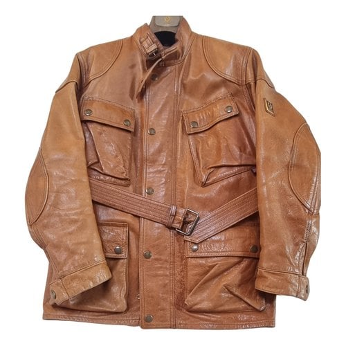 Pre-owned Belstaff Leather Jacket In Camel