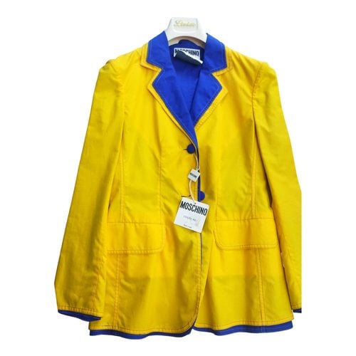 Pre-owned Moschino Blazer In Yellow