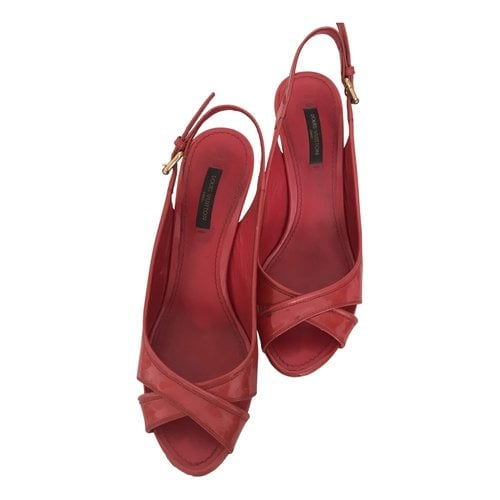 Pre-owned Louis Vuitton Patent Leather Sandal In Red