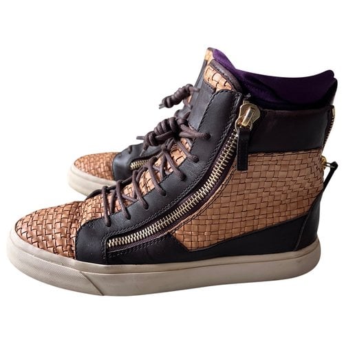 Pre-owned Giuseppe Zanotti High Trainers In Brown