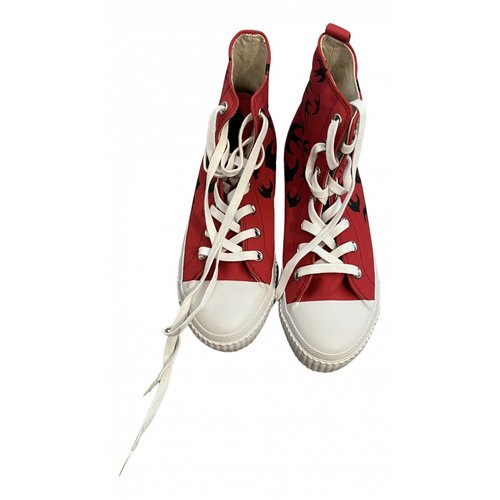 Pre-owned Mcq By Alexander Mcqueen Cloth Trainers In Red