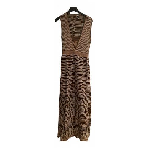 Pre-owned M Missoni Maxi Dress In Gold
