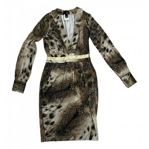 Pre-owned Just Cavalli Wool Mid-length Dress In Multicolour