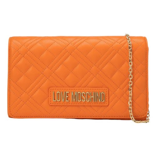 Pre-owned Moschino Love Faux Fur Crossbody Bag In Orange