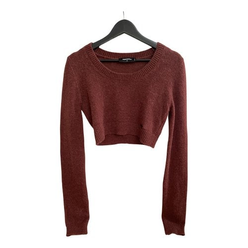Pre-owned Dsquared2 Wool Jumper In Burgundy