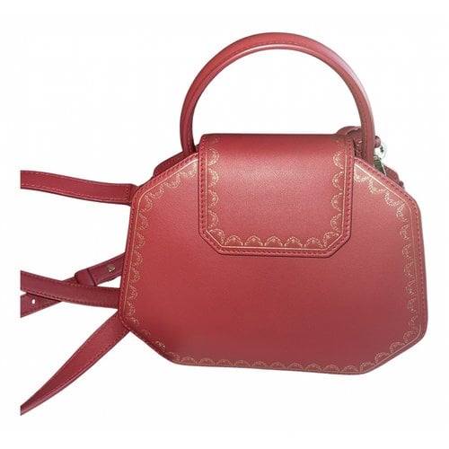 Pre-owned Cartier Guirlande Leather Mini Bag In Red