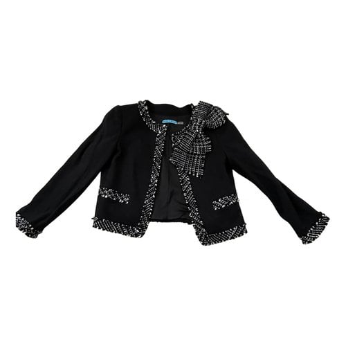 Pre-owned Alice And Olivia Wool Blazer In Black