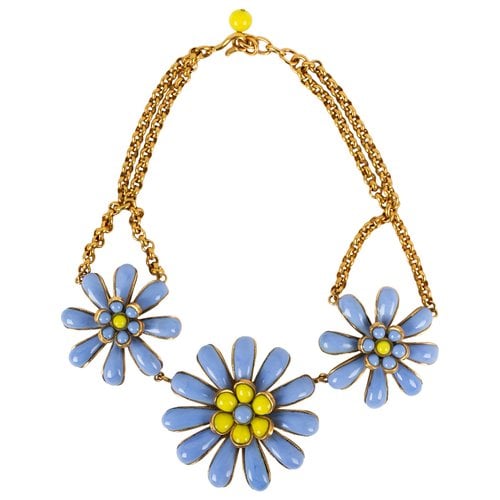 Pre-owned Chanel Camélia Necklace In Blue
