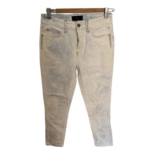 Pre-owned Alanui Slim Jeans In White