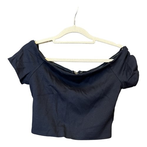 Pre-owned Alice And Olivia Blouse In Navy