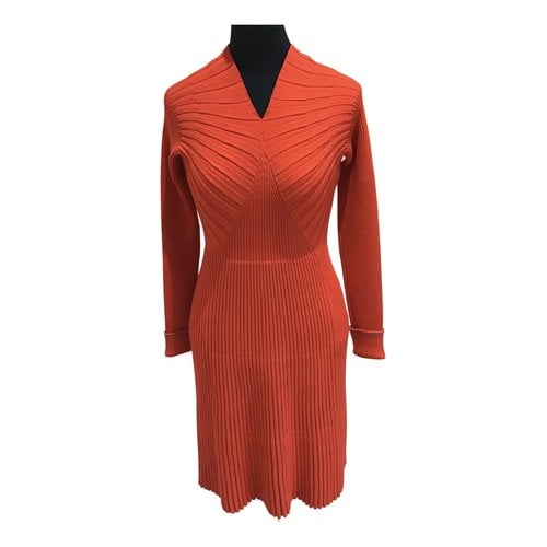 Pre-owned Victoria Beckham Wool Mid-length Dress In Orange