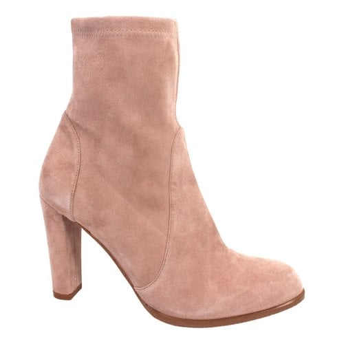 Pre-owned Stuart Weitzman Ankle Boots In Pink