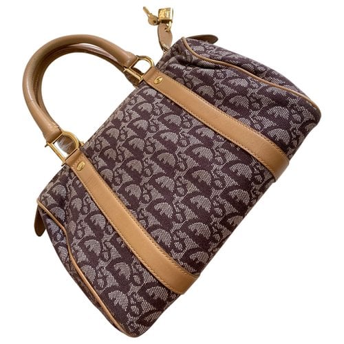 Pre-owned Dior Bowling Cloth Handbag In Brown