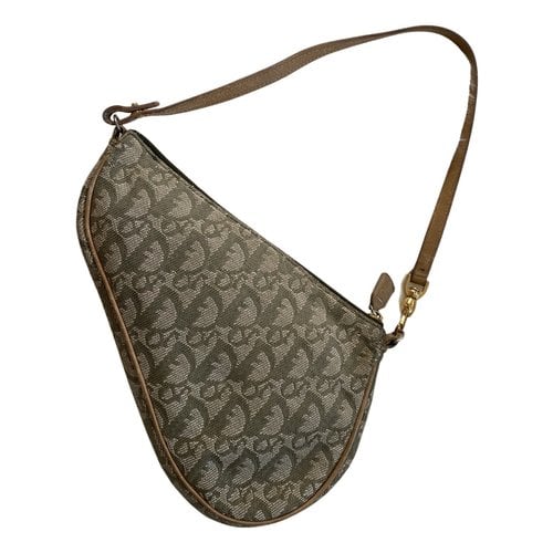 Pre-owned Dior Saddle Vintage Classic Cloth Handbag In Green