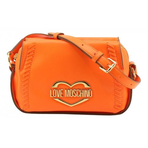 Pre-owned Moschino Love Faux Fur Crossbody Bag In Orange