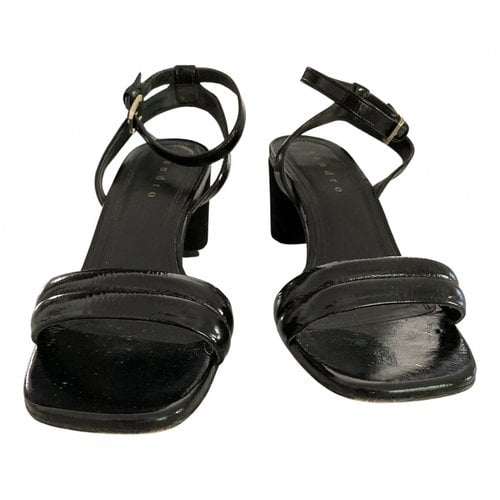 Pre-owned Sandro Spring Summer 2021 Leather Sandals In Black