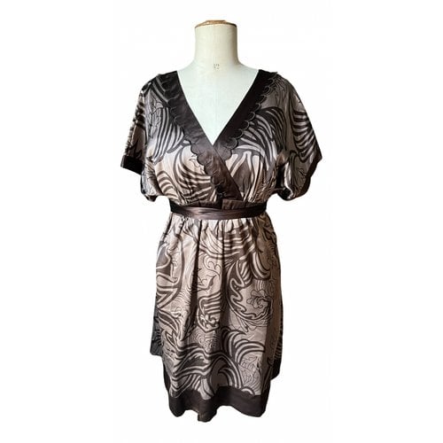 Pre-owned Ted Baker Silk Mid-length Dress In Brown