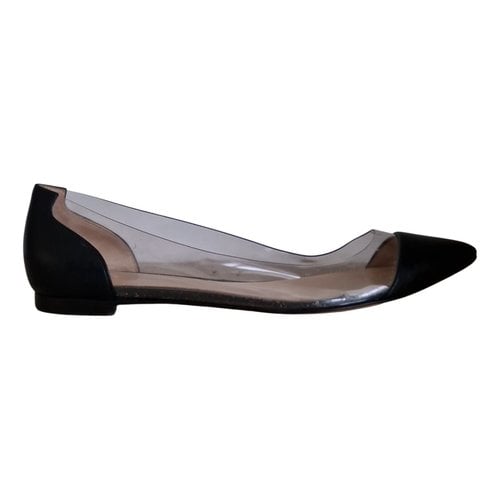 Pre-owned Gianvito Rossi Leather Ballet Flats In Black