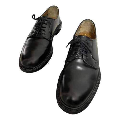 Pre-owned Doucal's Leather Lace Ups In Black