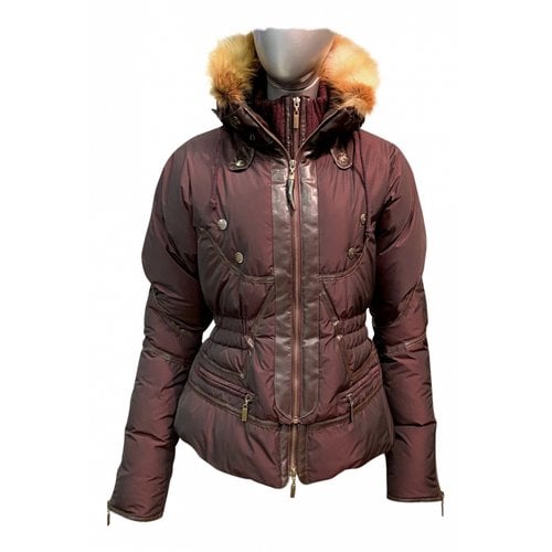 Pre-owned Just Cavalli Puffer In Burgundy