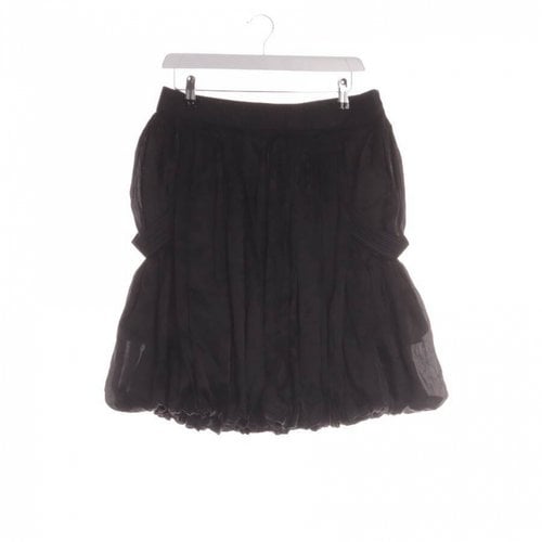 Pre-owned Alexander Mcqueen Silk Skirt In Black