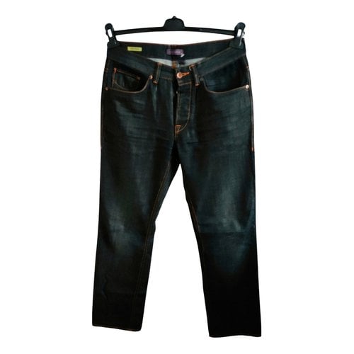 Pre-owned Ted Baker Straight Jeans In Navy