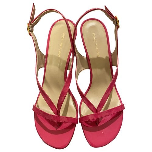 Pre-owned Stuart Weitzman Patent Leather Sandals In Pink