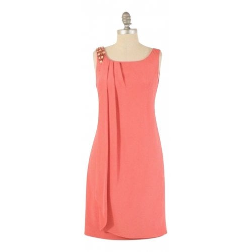 Pre-owned Kay Unger Silk Mini Dress In Pink