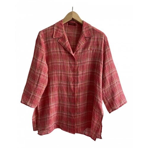 Pre-owned Burberry Linen Blouse In Pink