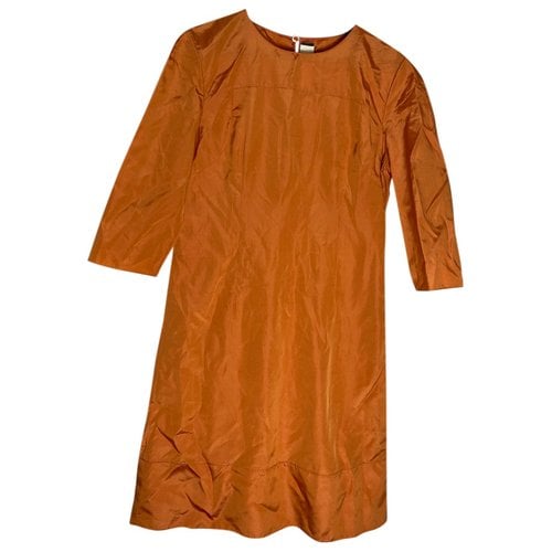 Pre-owned Marni Silk Mid-length Dress In Orange