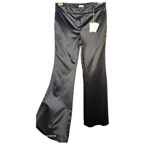 Pre-owned Brunello Cucinelli Silk Trousers In Black
