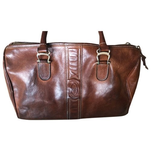 Pre-owned Pollini Leather Handbag In Camel