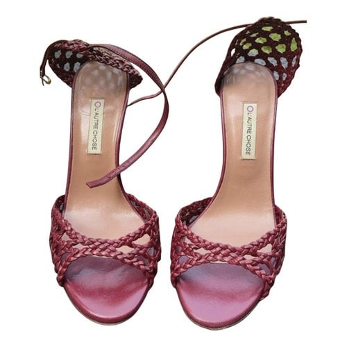Pre-owned L'autre Chose Leather Sandal In Burgundy