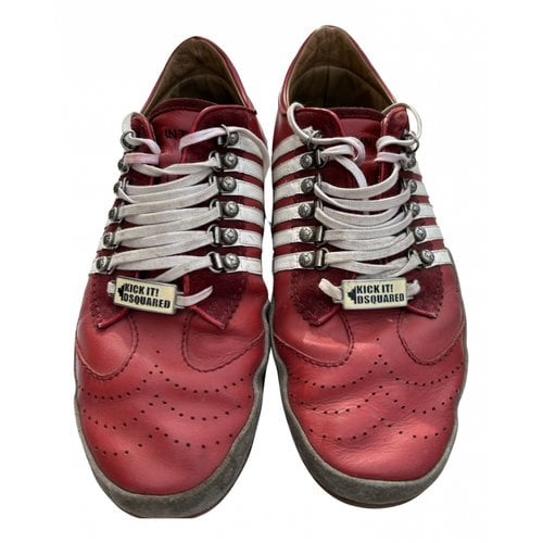 Pre-owned Dsquared2 Leather Low Trainers In Red