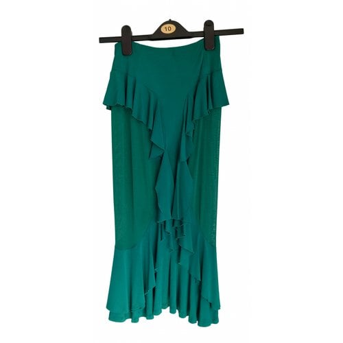 Pre-owned Saint Laurent Silk Mid-length Skirt In Green