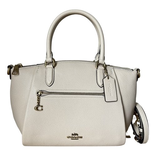 Pre-owned Coach Leather Satchel In Beige