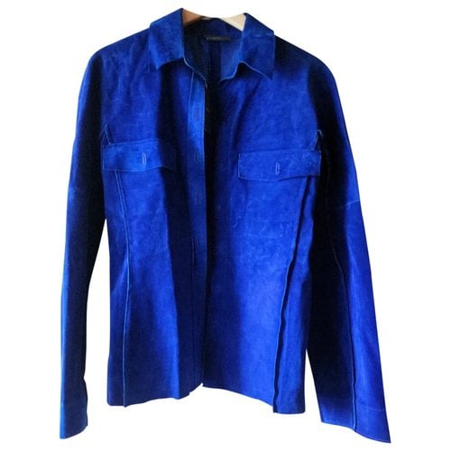 Pre-owned Joseph Leather Jacket In Blue