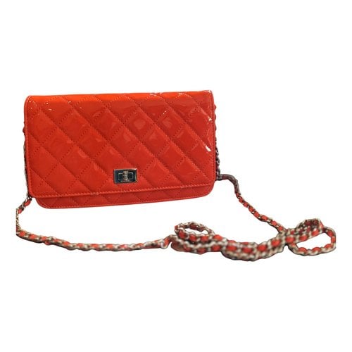Pre-owned Chanel Wallet On Chain Timeless/classique Leather Crossbody Bag In Orange